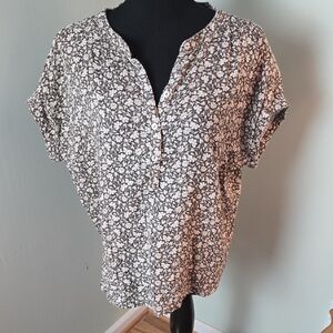 Faherty Dream Cotton Desmond Nuetral Floral Women's Top